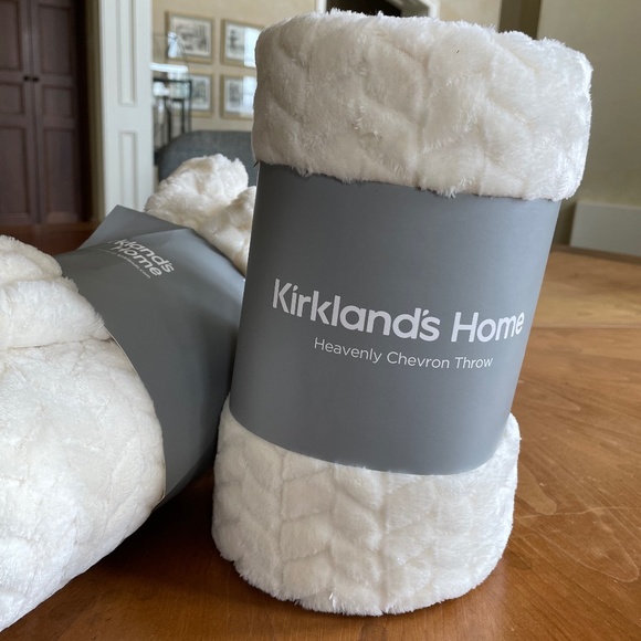 Kirklands Bedding Pair Of Heavenly Chevron Throws In Winter White Poshmark